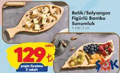 BALIK/SALYANGOZ FİGÜRLÜ BAMBU SUNUMLUK indirimli fiyat BALIK/SALYANGOZ FİGÜRLÜ BAMBU SUNUMLUK fiyat ve kampanya bilgisi